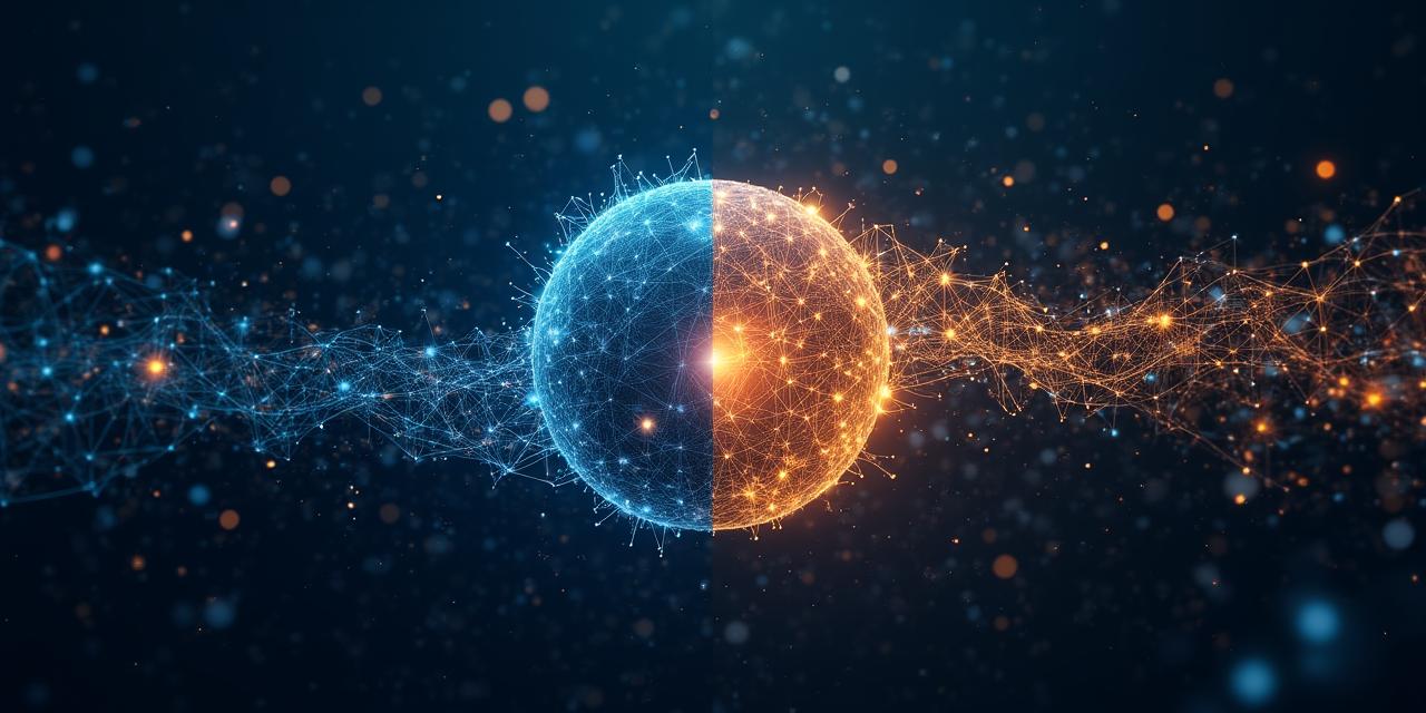 Abstract representation of custom neural networks vs generic cloud AI